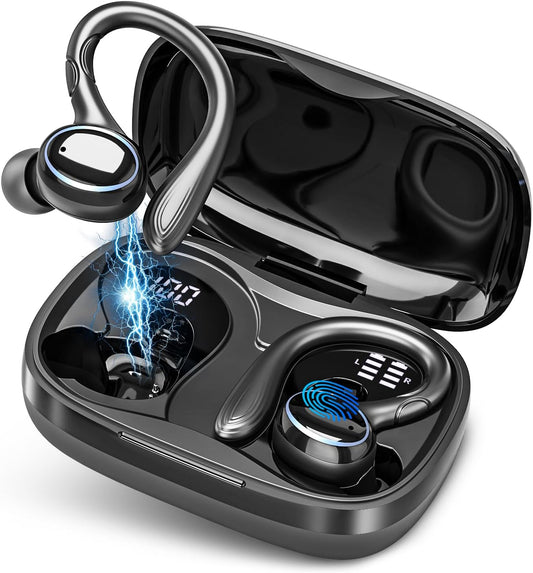 Catitru Wireless Earbuds: 56Hrs Playtime, Waterproof, Over-Ear Hooks
