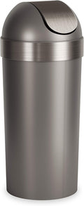 Venti Kitchen Trash Can 16.5-Gallon Pewter - Simple Swing-Top Design