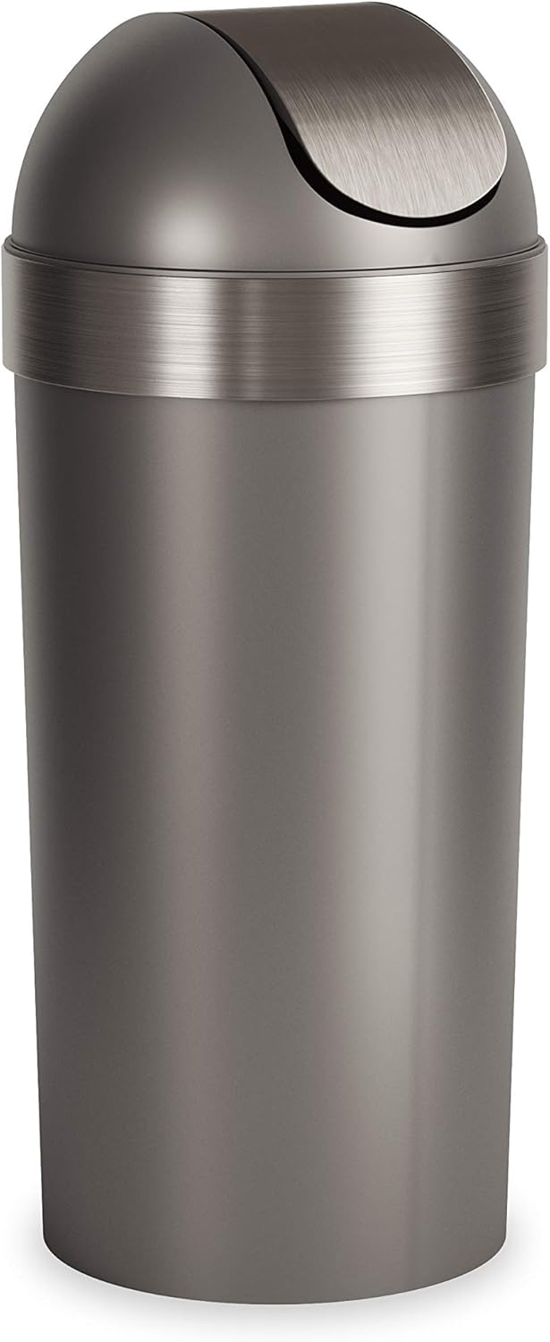 UMBRA Venti Kitchen Trash Can with Swing Top Lid, 16-Gallon