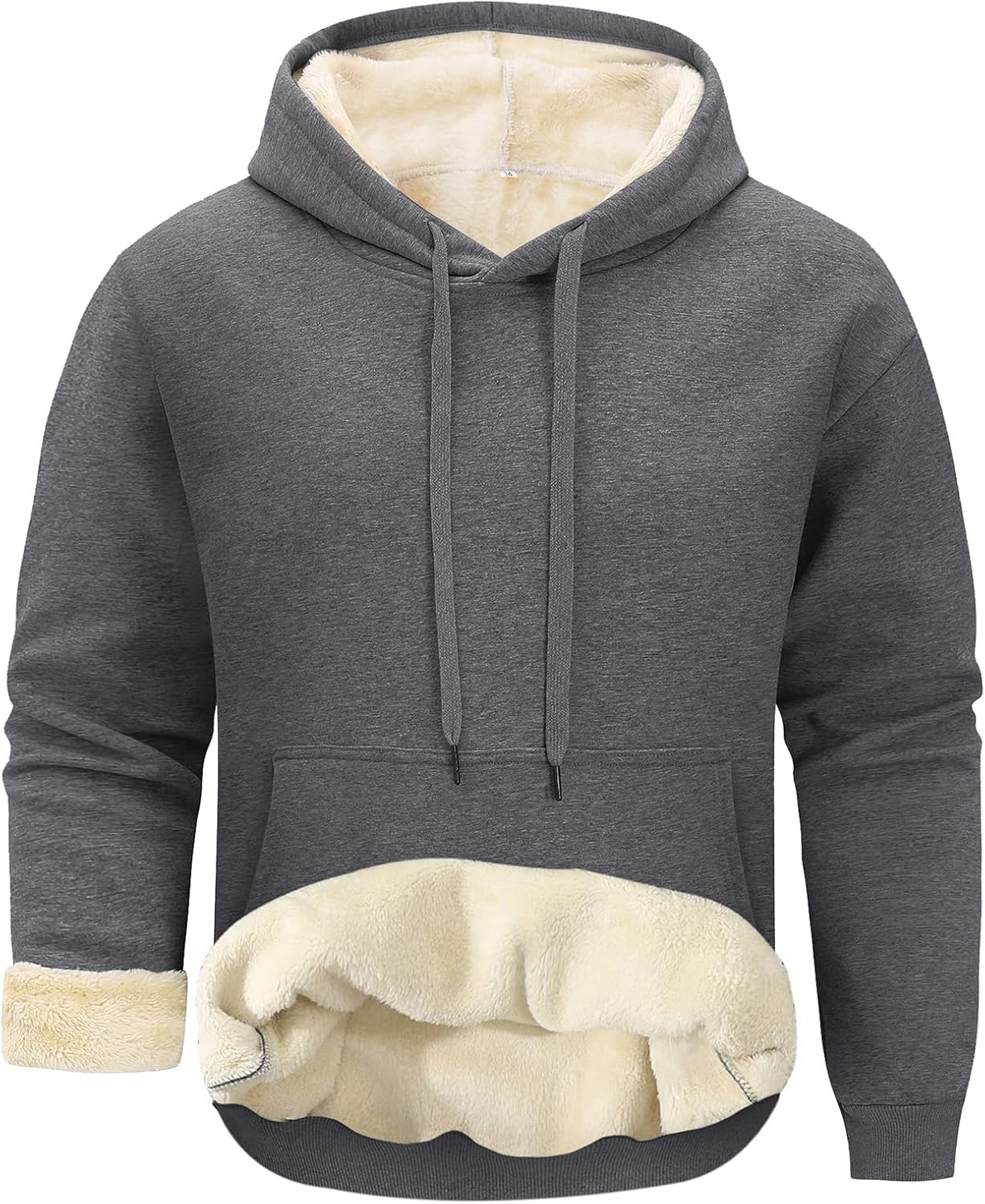 Gihuo Men's Warm Crewneck Sherpa Lined Fleece Sweatshirt