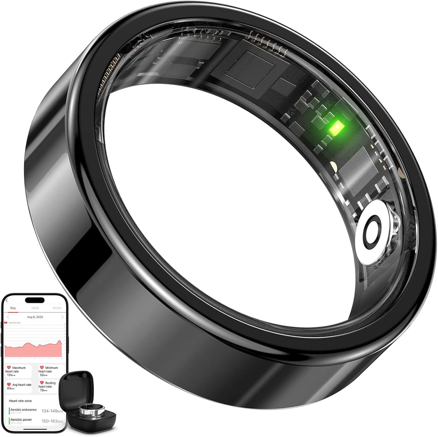 Smart Ring Health Tracker for Heart Rate and Sleep Monitoring
