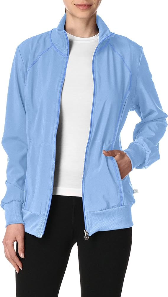 Cherokee Infinity Zip Front Scrub Jackets for Women - 4-Way Stretch