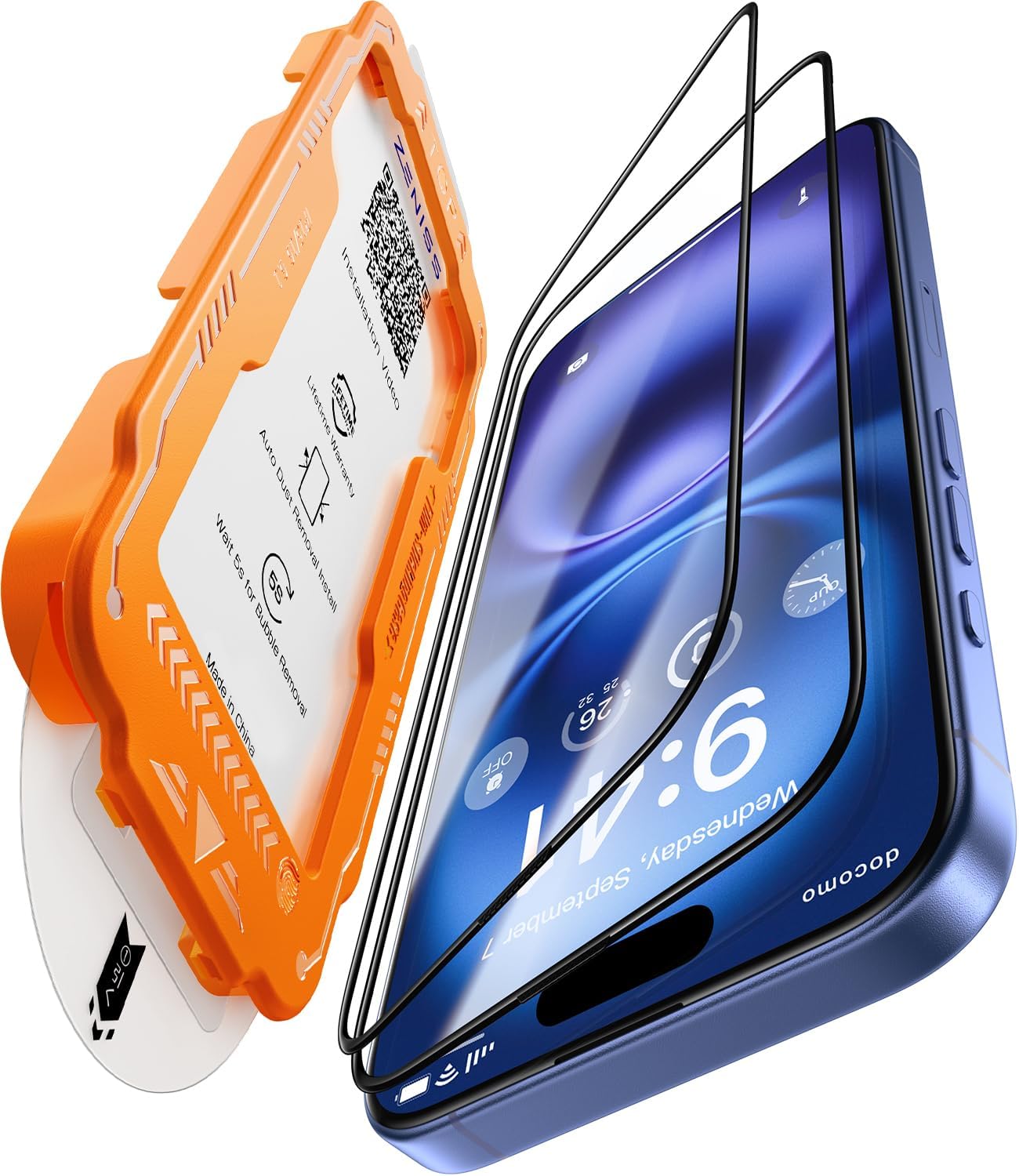NeverBreak 9H+ Hardness iPhone 16 Plus Screen Protector 2 Pack