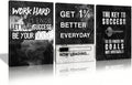 Motivational Success Canvas Wall Art - 3PC Motivational Quotes Set