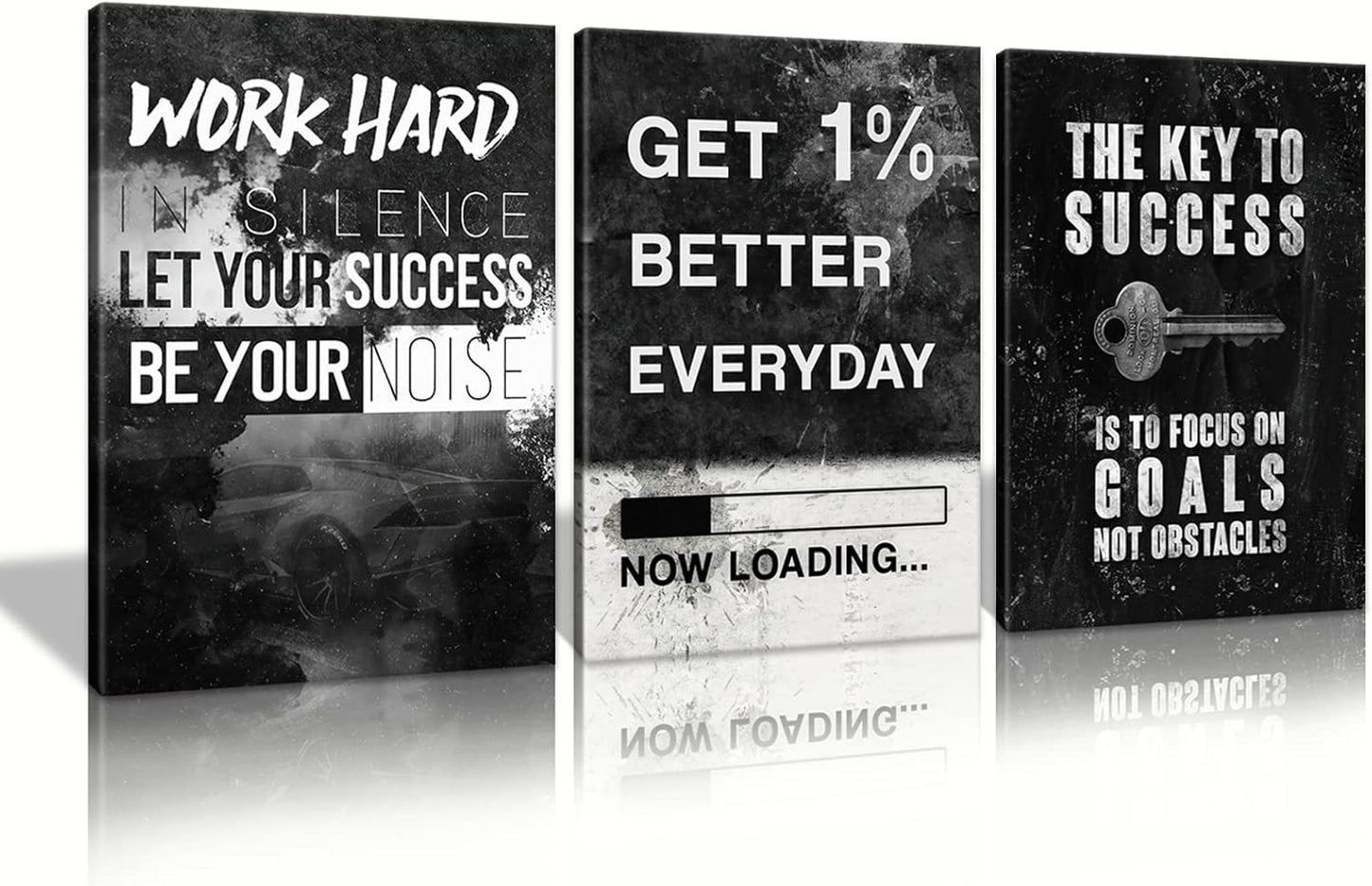 Motivational Success Canvas Wall Art for Home Office Decor