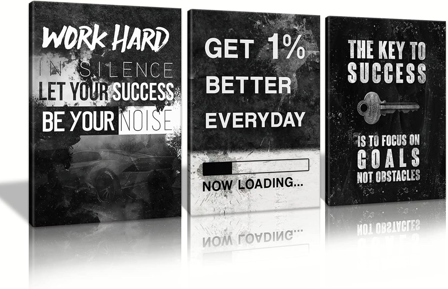 Motivational Success Canvas Wall Art for Home Office Decor