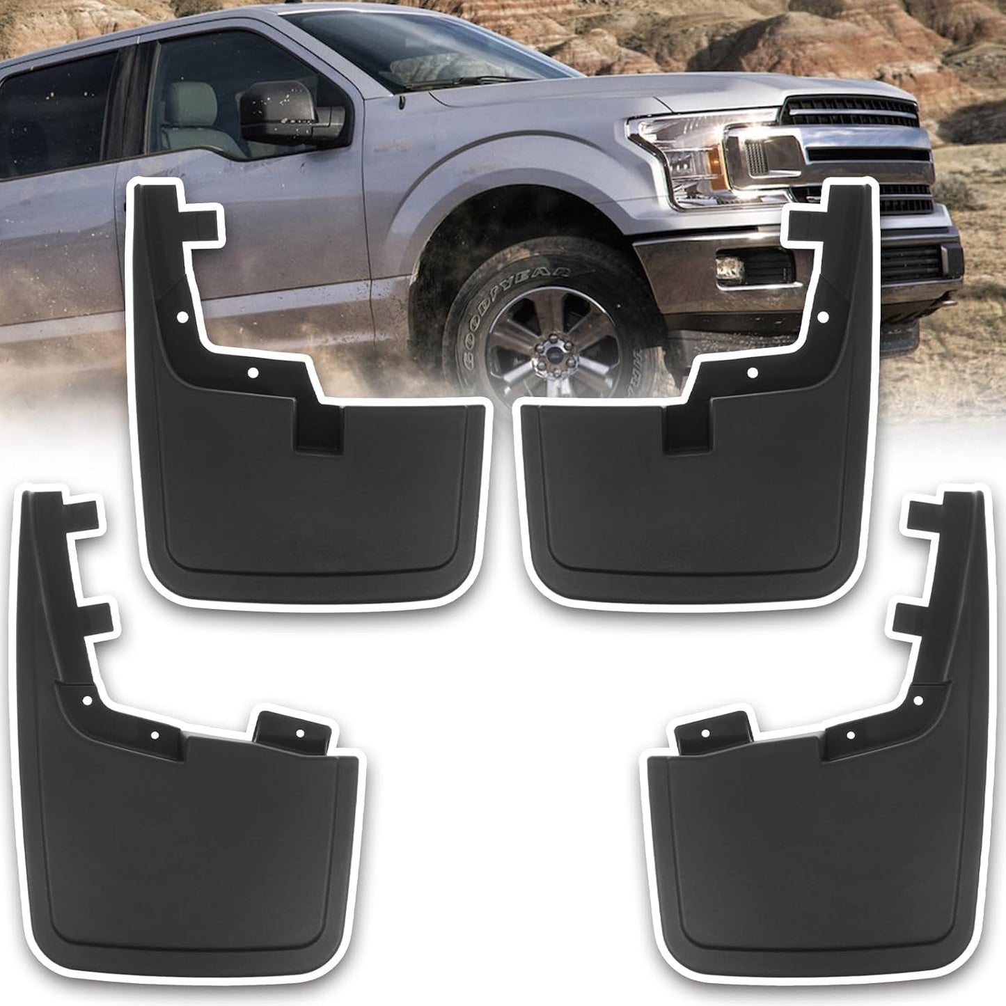 Mud Flaps Without Fender Flares for Ford F150 2015-2020