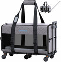Pet Carrier Airline Approved Rolling Dog Carrier - Quilted Comfort