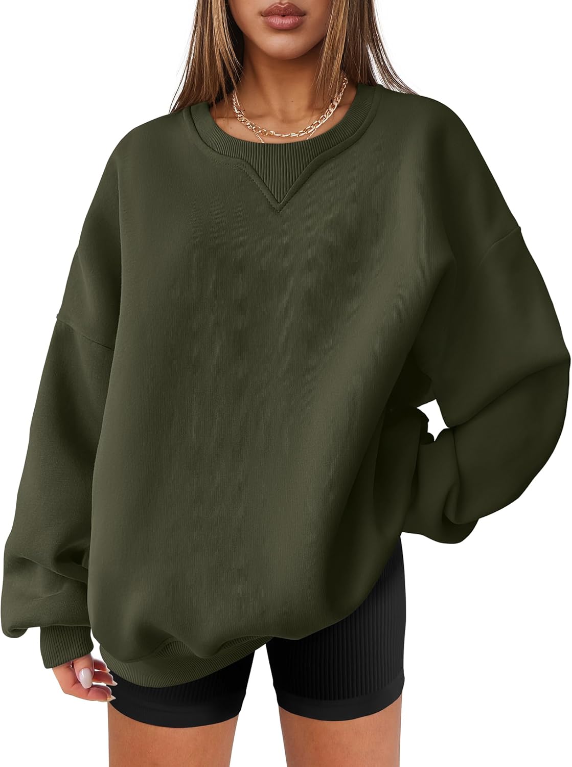 Oversized Sweatshirts for Women - Cozy Crewneck Fleece Pullover