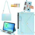 Shiny Blue Crossbody Folio Case for Galaxy Tab S10 FE Plus 13.1 in