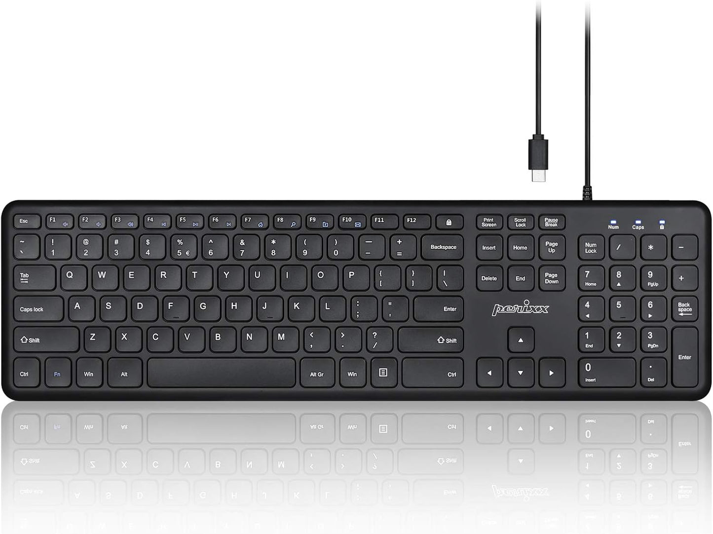 Perixx Quiet Scissor Key USB C Keyboard