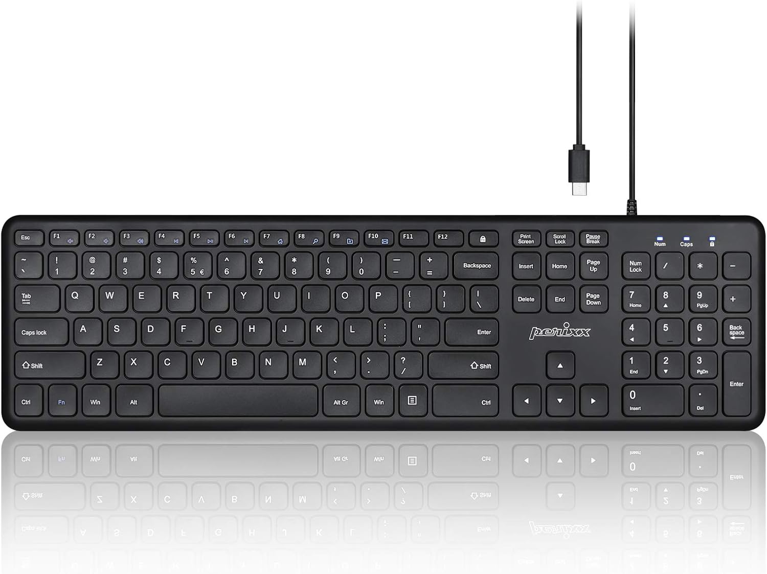 Perixx Quiet Scissor Key USB C Keyboard