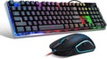 Gaming Keyboard and Mouse Combo K1 RGB Backlit Wired Full Size (Black)