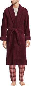 Men's Full-Length Turkish Cotton Terry Robe 55in - Plush Spa Comfort