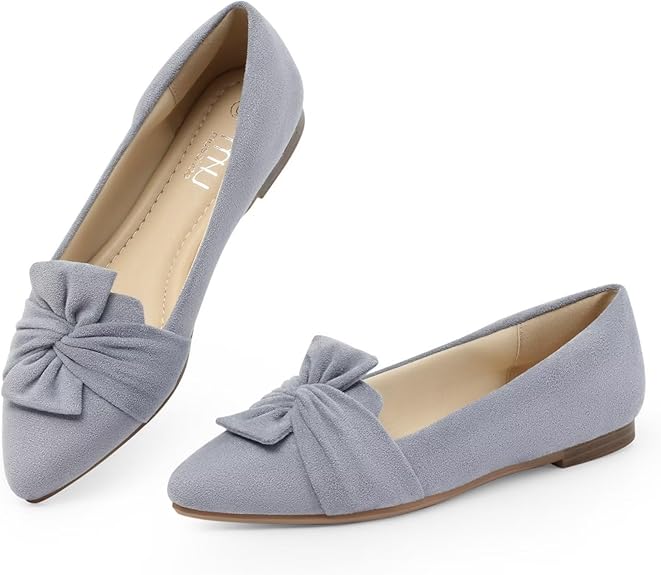 MUSSHOE Women's Dressy Pointed Toe Bowknot Ballet Flats Review