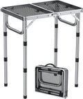 2ft Folding Grill Table Adjustable Height up to 27.5 in - Portable