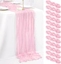 Light Pink Cheesecloth Table Runner 35 x 120 in 12 Pack - Boho Wedding