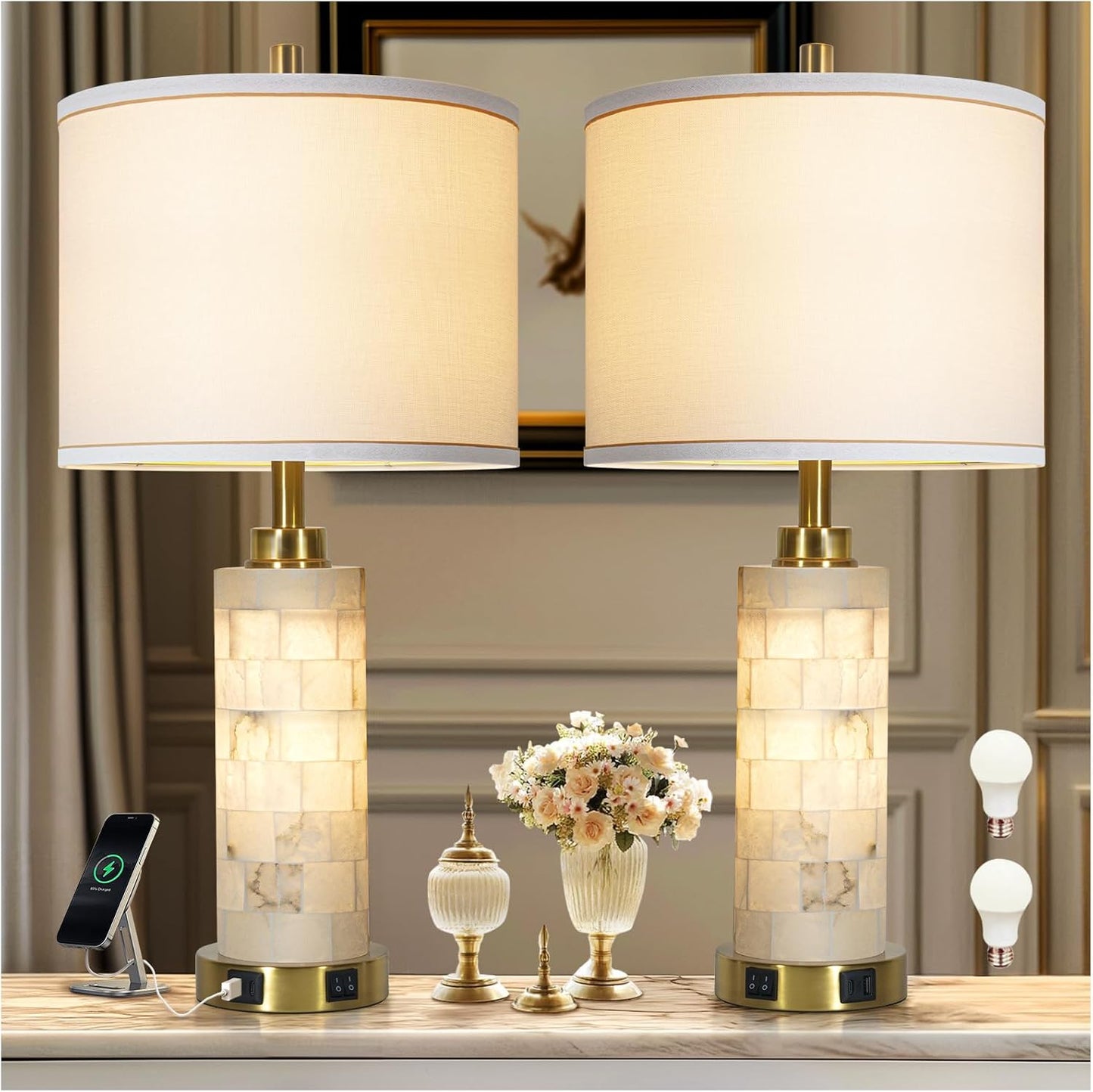 27 Alabaster Lamp Set by KIVDITZO for Stylish Lighting