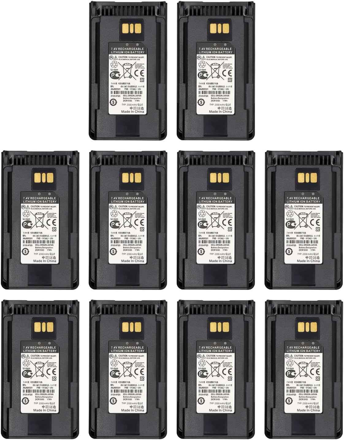 10PCS FNB-V134LI Battery for Vertex Standard Radios - Reliable Power