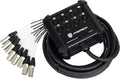 PRORECK 8-Channel Low Profile XLR Snake Cable - 25 ft Stage Splitter