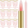 Pink Gold Rim Champagne Flutes 100 pcs - Disposable 5 oz Party Glasses