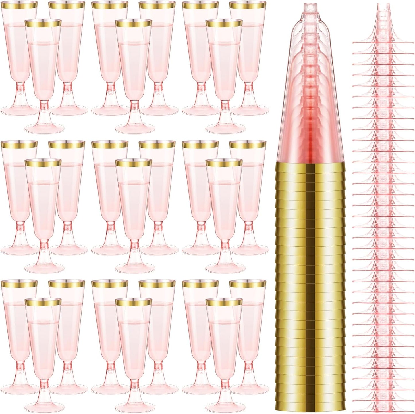 Elegant 100 Pcs Plastic Flutes for Celebrations and Parties