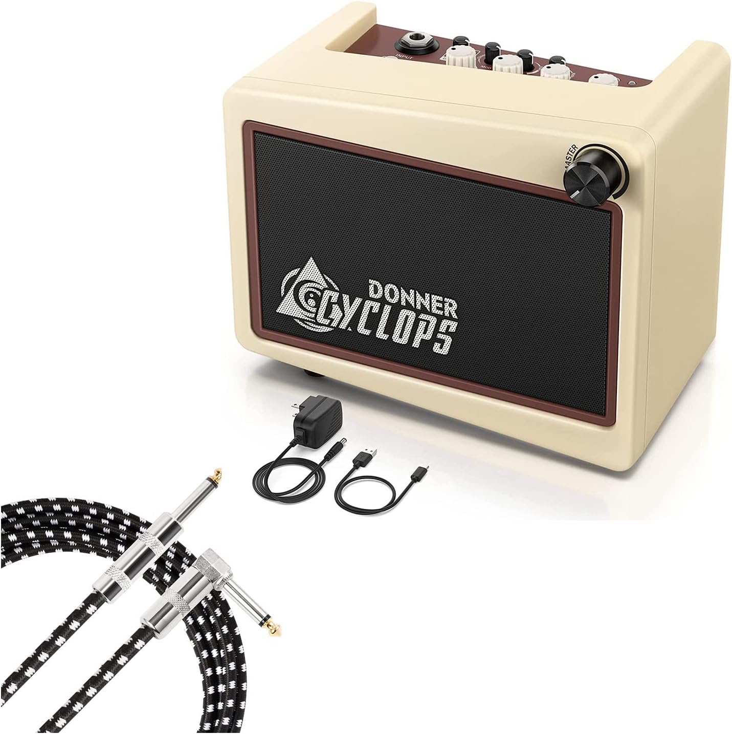 Donner Mini Guitar Amp with 10ft Guitar Cable - Rock Anywhere!