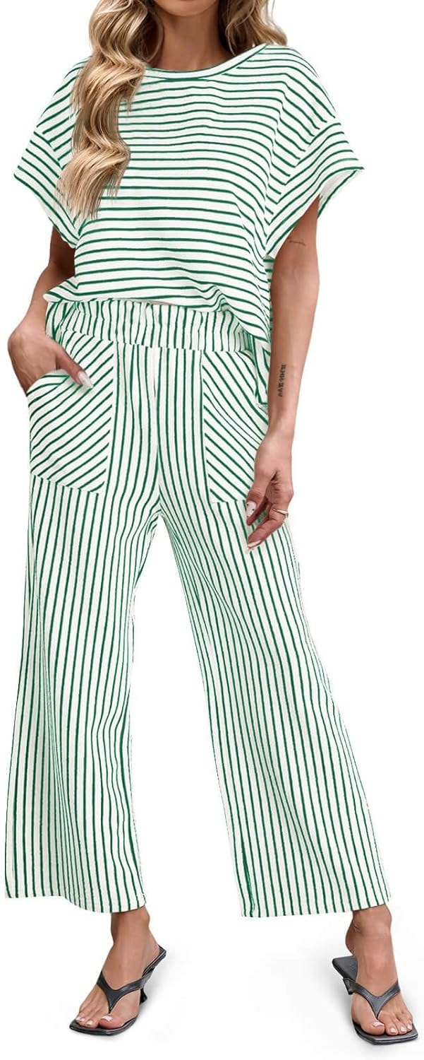 Stylish Womens Striped 2 Piece Sets for Ultimate Comfort