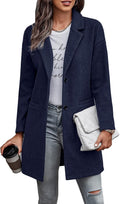 Women Plaid Shacket Jacket Trendy Fall Casual Knee-Length Coat