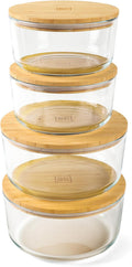 DE Glass Food Storage 4 Pack Round - 2x33oz & 2x60oz Meal Prep