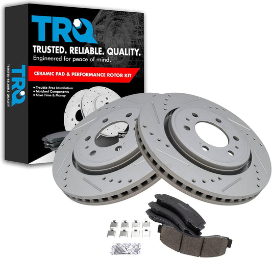 TRQ Front Performance Brake Pad & Rotor Kit for Ford Vehicles
