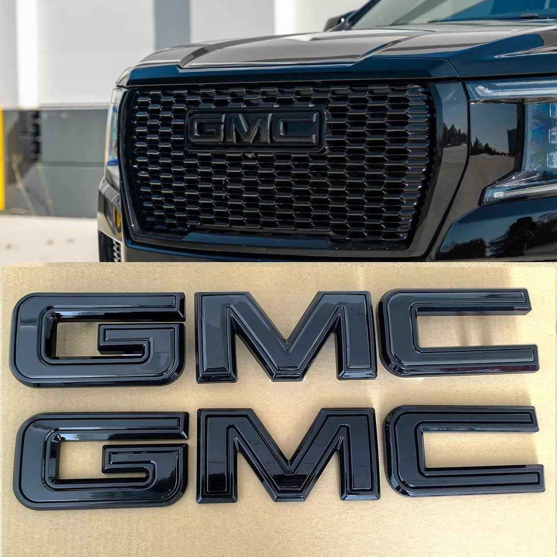 2pack Grille And Rear Tailgate Emblem Kit for Sierra 1500 2500HD