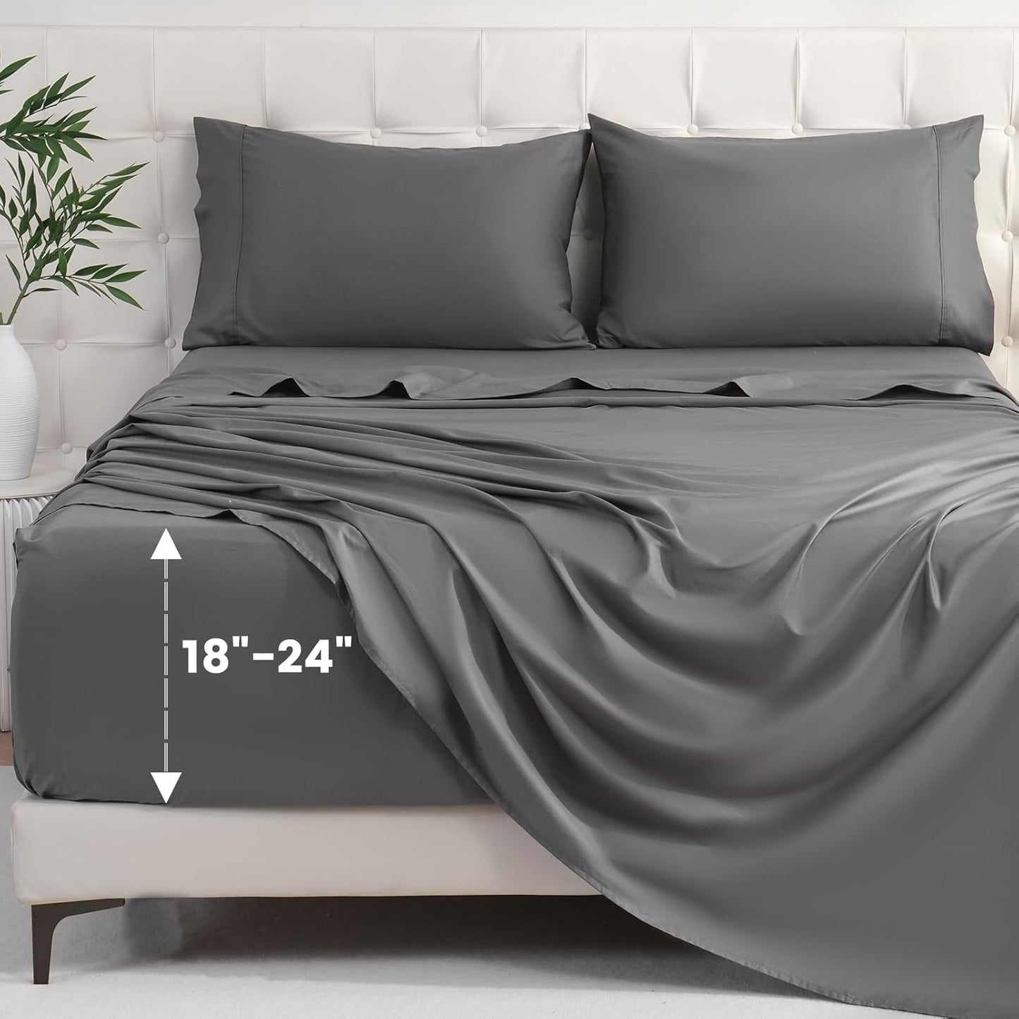 Bedlifes King Sheet Set with Extra Deep Pocket for Comfort