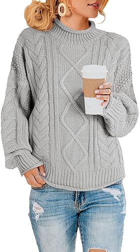 Saodimallsu Womens Turtleneck Oversized Sweaters for Comfort