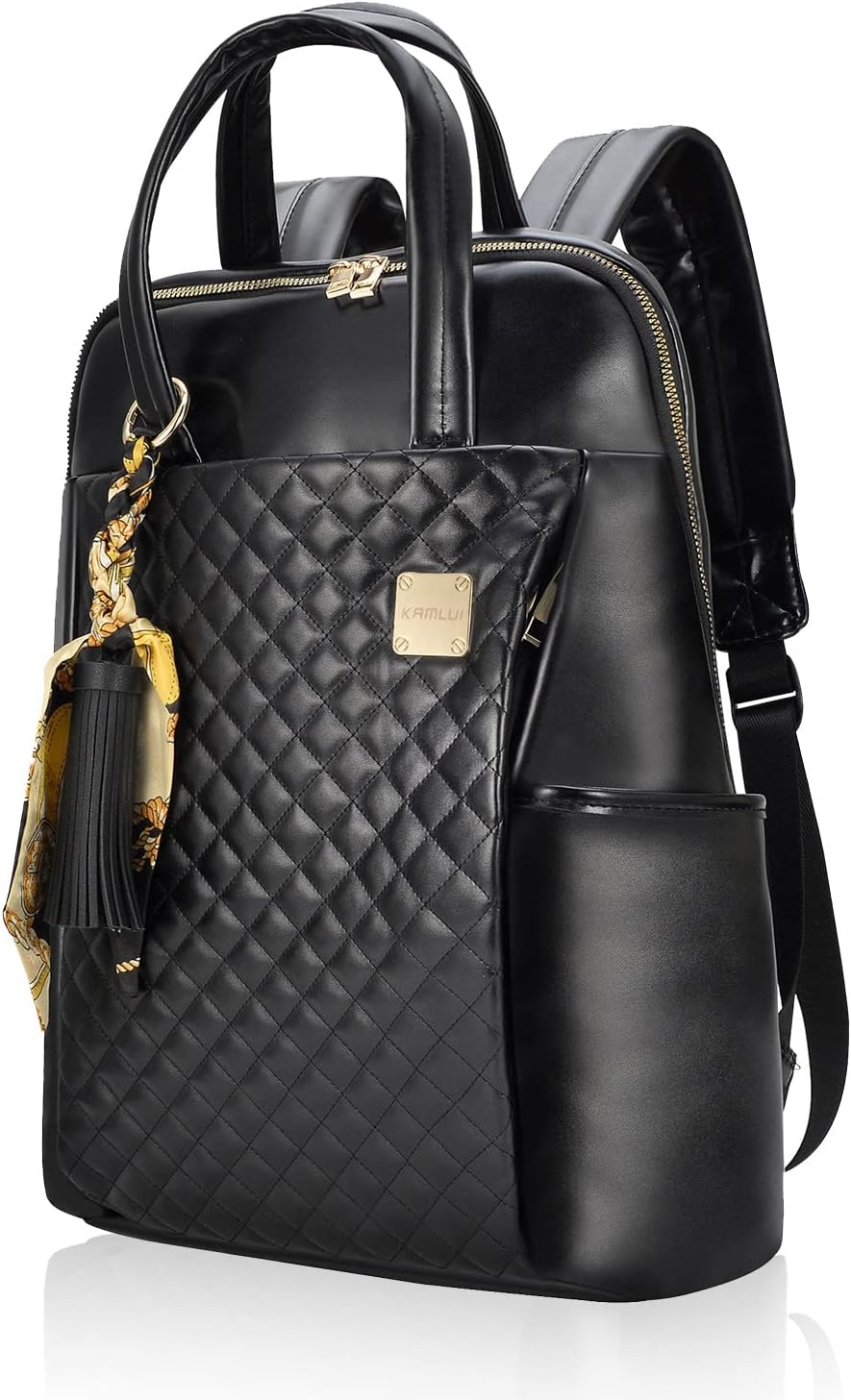 Laptop Backpack for Women Slim Travel - Stylish PU Leather Bag