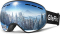 Ski Goggles for Men Women Adult Youth - Frameless OTG Anti-Fog UV