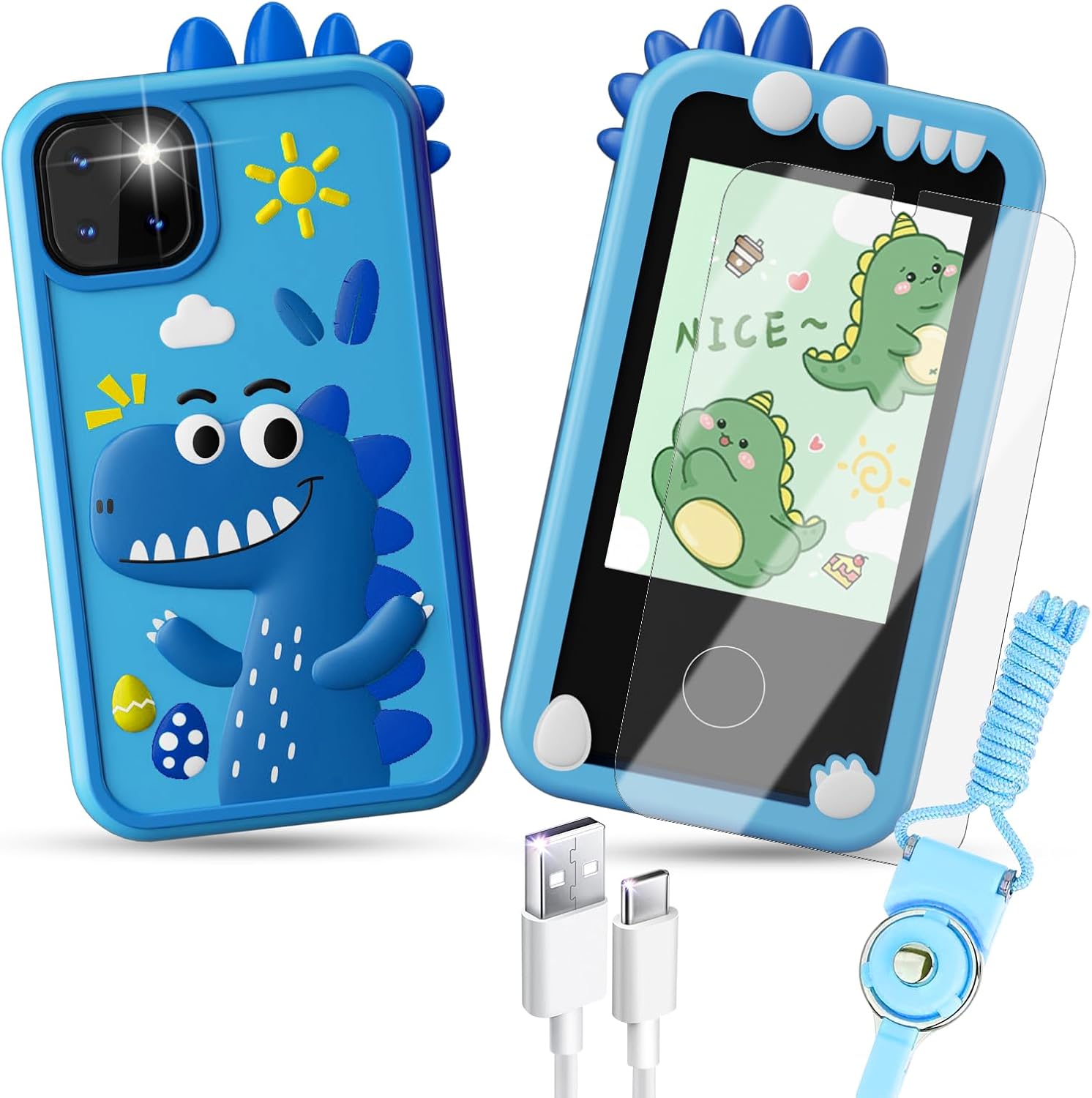 Touchscreen Dinosaur Cell Phone for Kids - Interactive Learning Toy