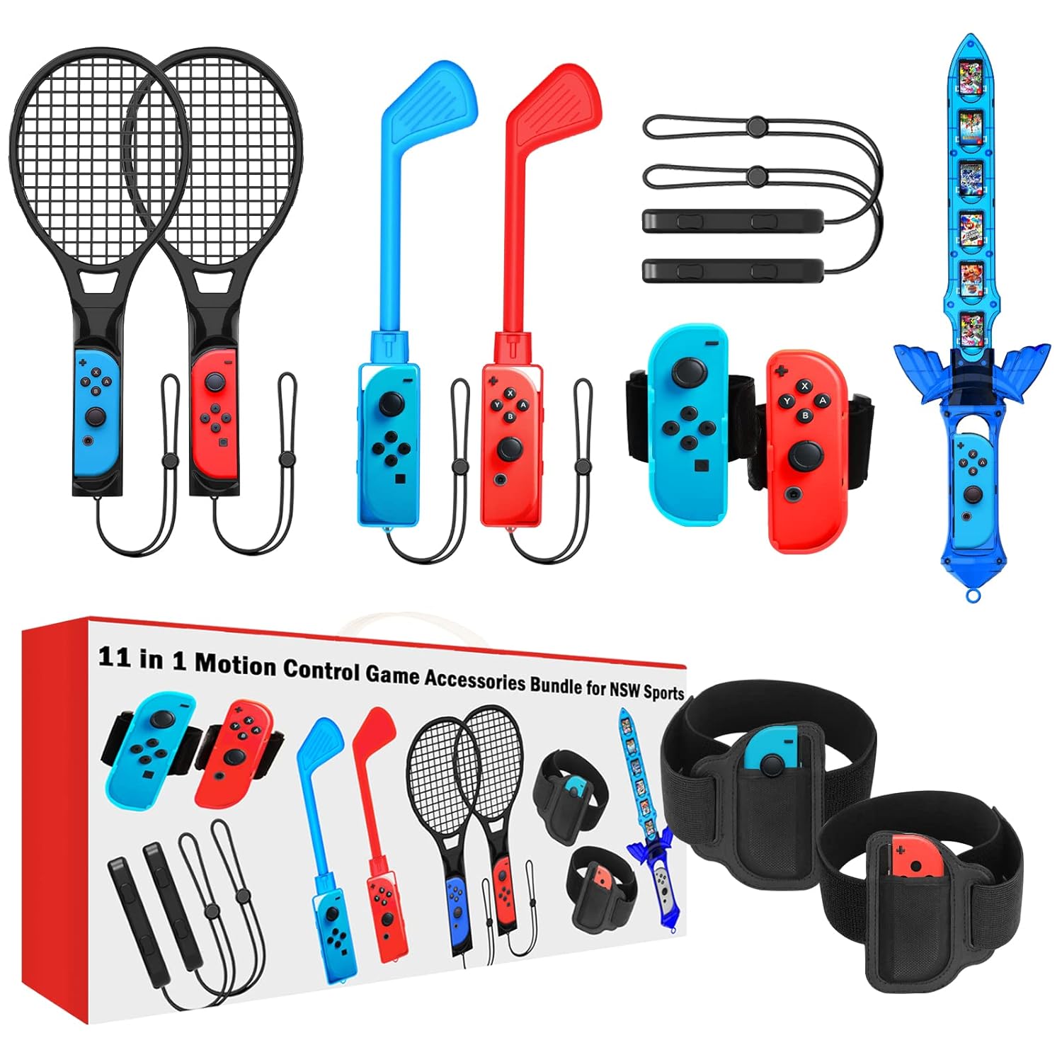 11 in 1 Switch Sports Accessories Bundle for Nintendo Switch