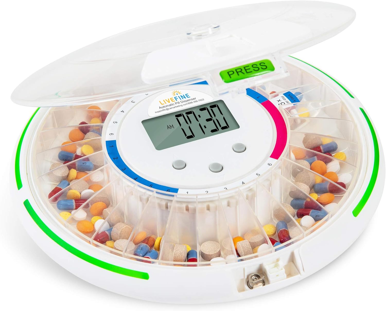 Live Fine Automatic Pill Dispenser with 28-Day Organizer
