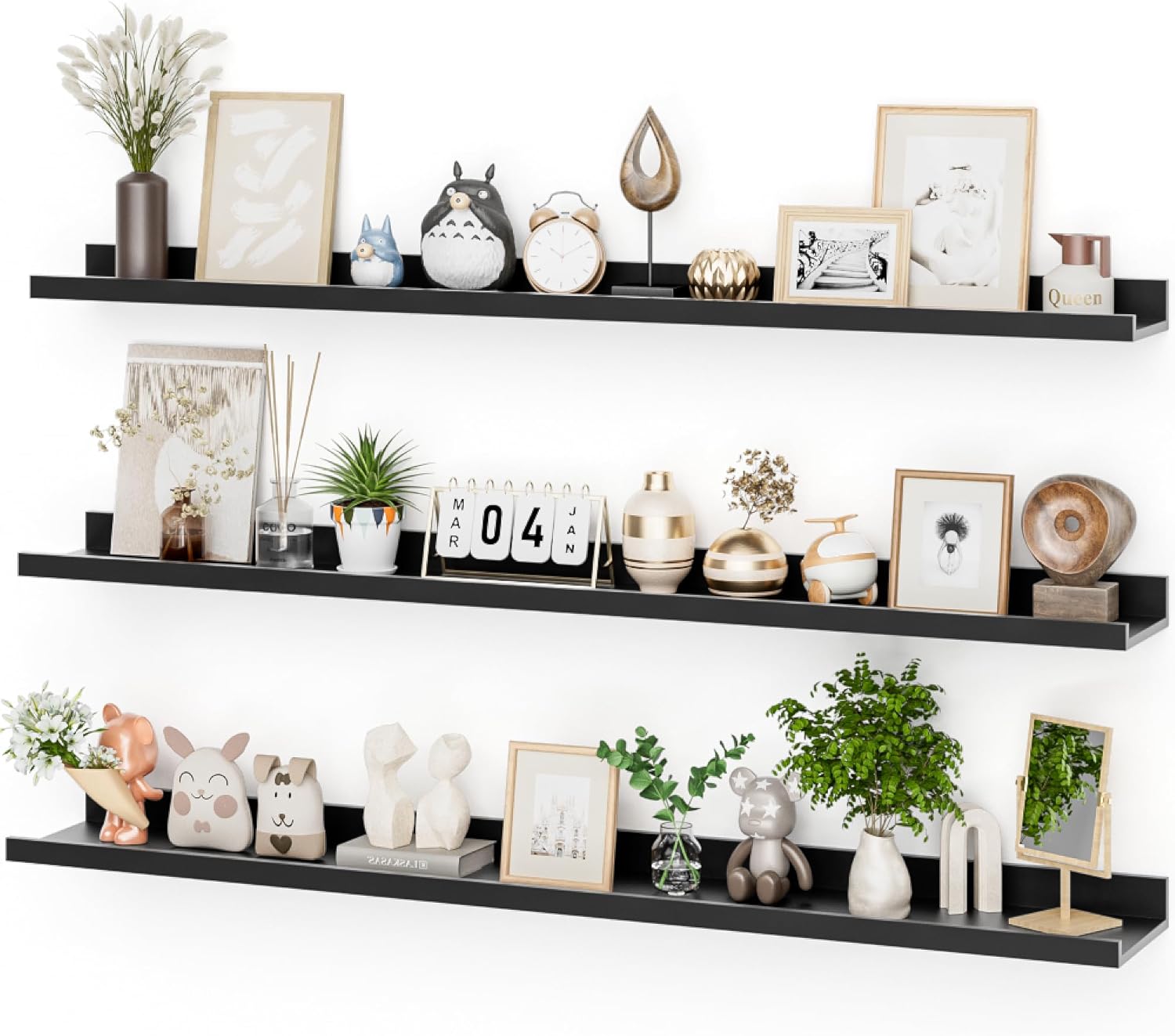 48 Inch Picture Ledge Shelf Set of 3 for Stylish Home Decor