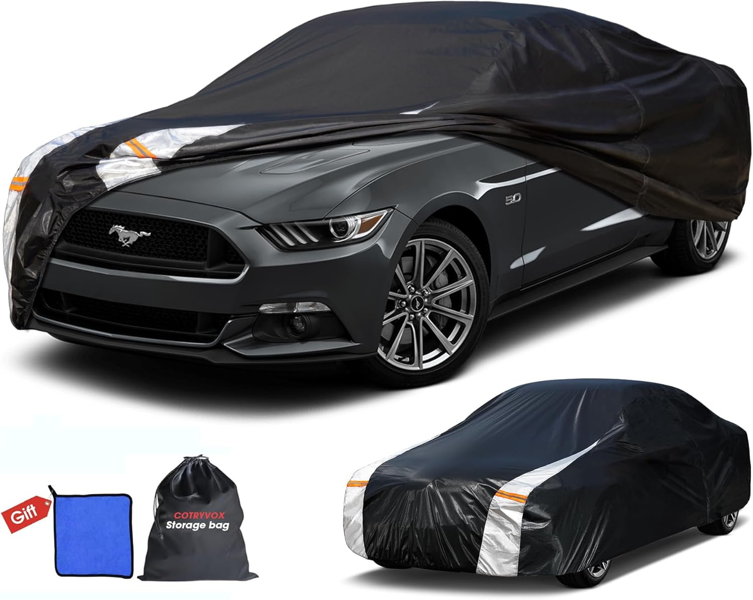 Cotryvox Ford Mustang Car Cover 100% Waterproof All Weather
