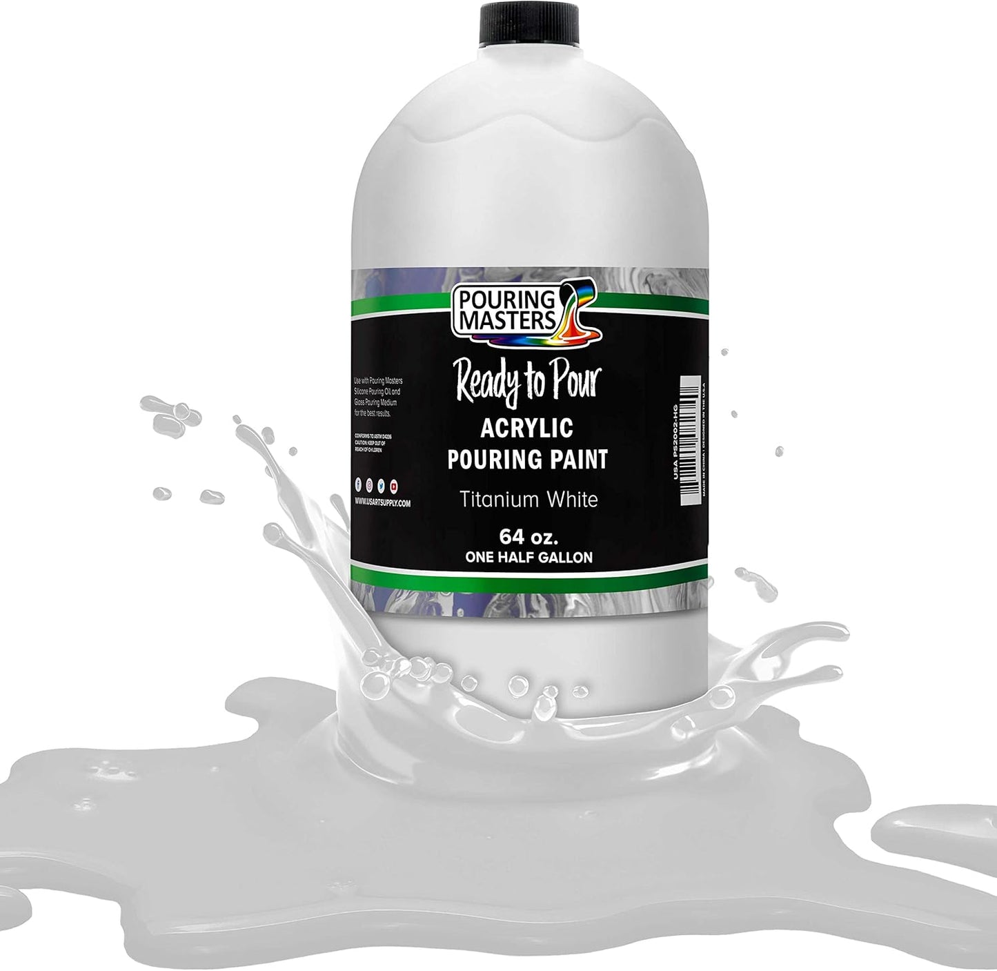 Pouring Masters Titanium White Acrylic Ready to Pour Paint 64-Oz