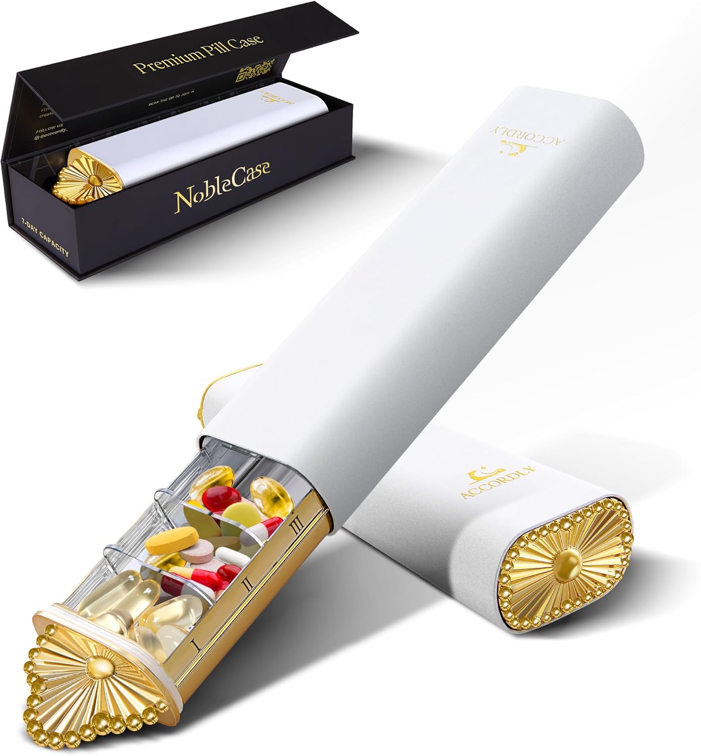 Premium Weekly Pill Organizer for Vitamins and Supplements