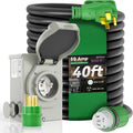 50 Amp Generator Cord 40FT and Power Inlet Box Combo Kit - Durable
