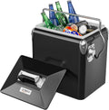 VINGLI 14qt Small Insulated Portable Cooler - Retro Metal Design