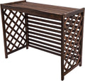 Carbonized Wood AC Privacy Screen - Outdoor Air Conditioner Hideaway