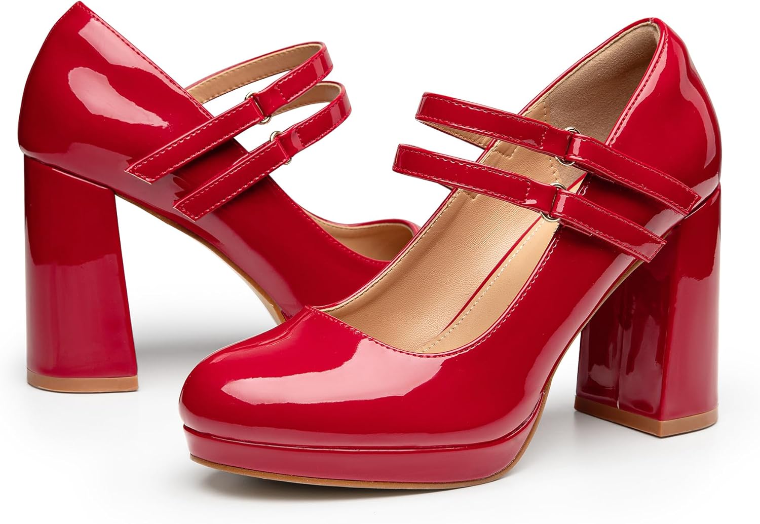 Trary Mary Jane Shoes for Women - Comfortable Chunky Heels