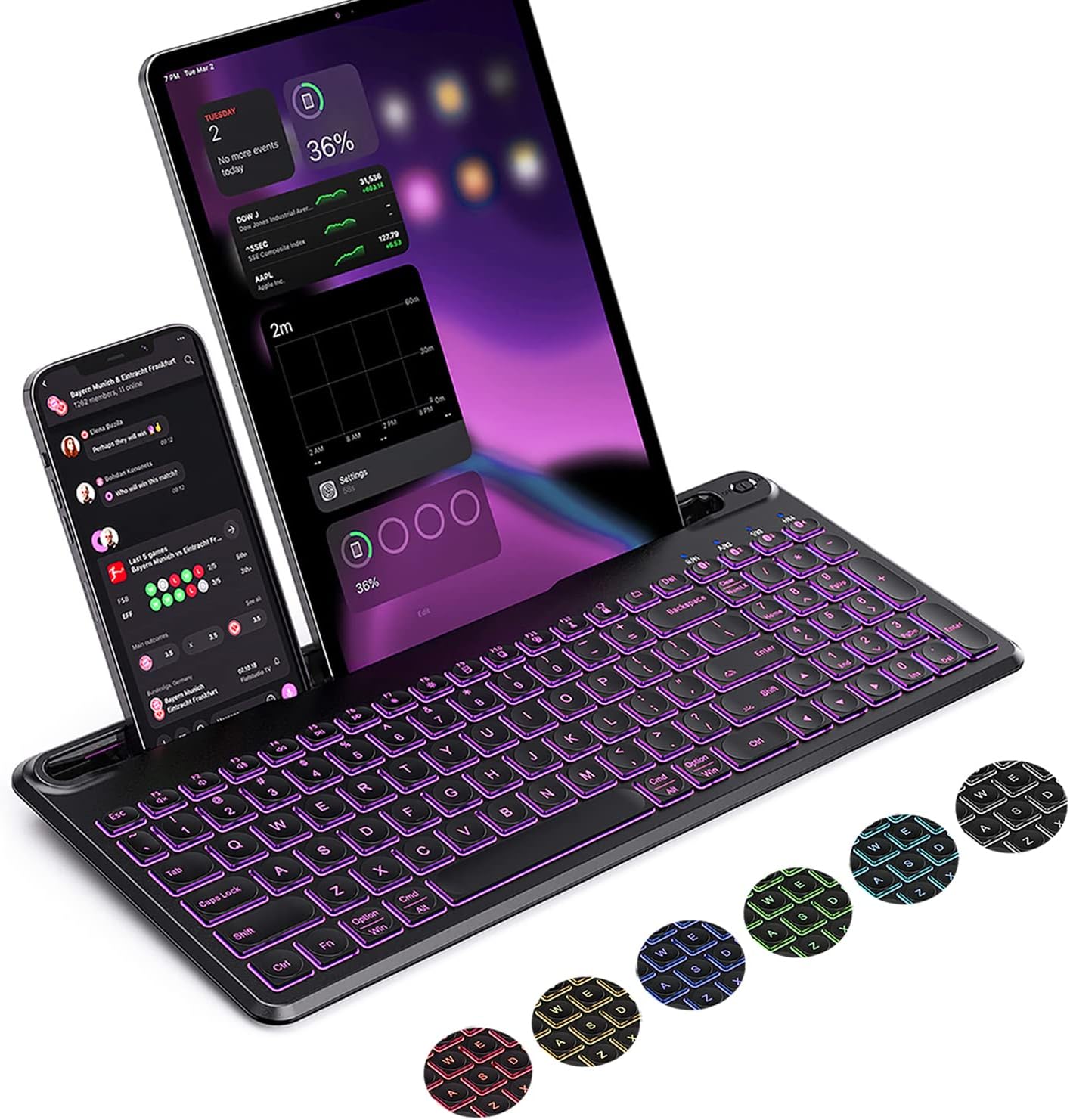 seenda Backlit Multi-Device Keyboard - Connect 4 Devices