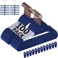 Velvet Clothes Hangers 100 Pack Blue - Heavy Duty Non-Slip