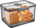 Bread Box Bread Boxes for Kitchen Counter Airtight - Large Dark Grey